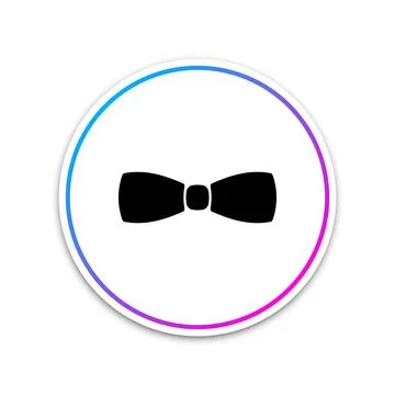Bow tie icon isolated on white background. Circle white button. Vector Ilustración de archivo