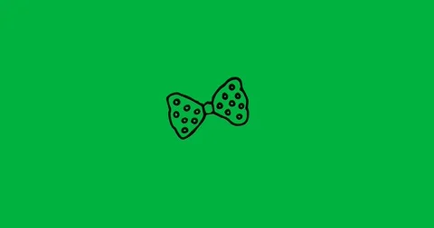 Bow tie icon with polka dots pattern against copy space on transparent 스톡 동영상 318338345