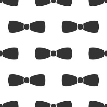 Bow tie icon seamless pattern on white background. Flat design. Vector Stockillustratie
