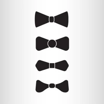 Bow tie icon set. Vector illustration of bowtie collection. Stock Illustration