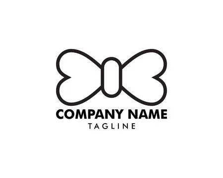 Bow tie logo template icon design elements Stock Illustration
