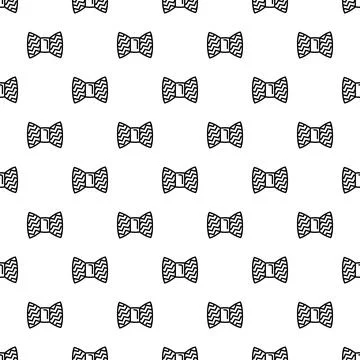 Bow tie outline doodle seamless pattern background Stock Illustration
