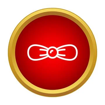 Bow tie outline icon in red circle Stockillustratie