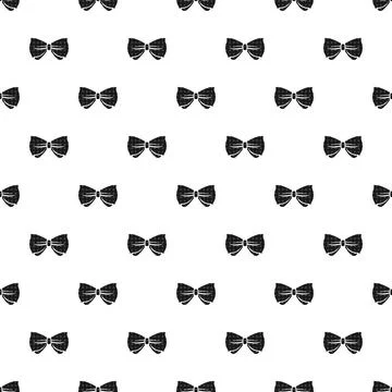 Bow tie pattern black and white seamless background Stock Illustration