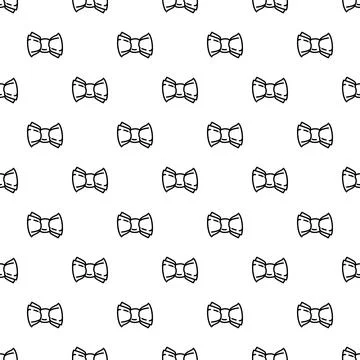 Bow tie pattern repeating doodle style seamless background Иллюстрация