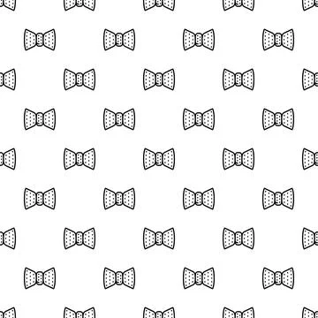 Bow tie polka dot seamless pattern line art Stock Illustration
