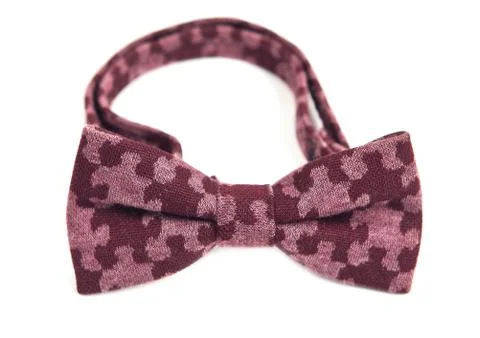 Bow tie in puzzle pattern, purple color and dark purple Foto stock