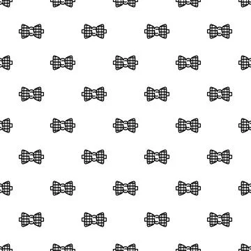 Bow tie seamless pattern vector black white background Illustrazione stock