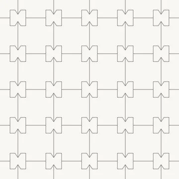 Bow tie shaped nodes in grid seamless pattern in minimal line design, geometric イラスト素材