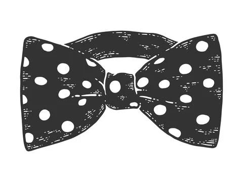 Bow tie. Sketch scratch board imitation color. Engraving. Stock Illustration