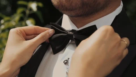 Bow tie , wedding, groom Stock Footage 219614914
