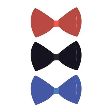 Bow ties on white background. Vector illustration in trendy flat style. EPS 10 Stock Illustration