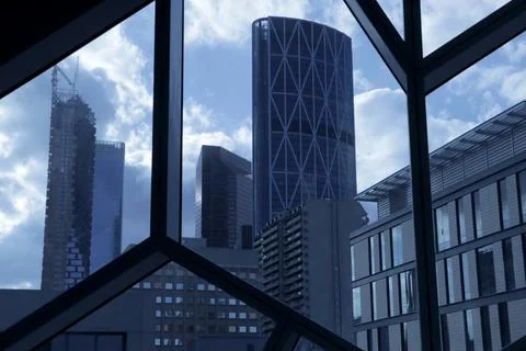 Bow Tower From YYC LIbrary 스톡 사진