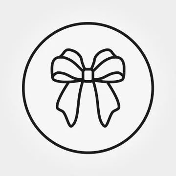 Bow. Universal Icon. Vector. Editable Thin line. Stock Illustration