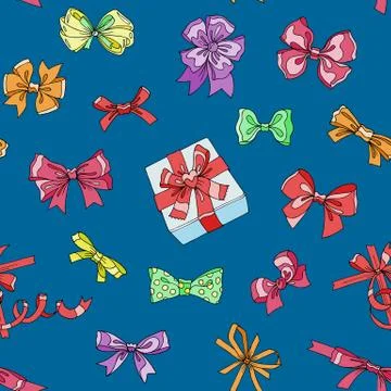 Bow vector bowknot or ribbon for decorating gifts on Christmas or Birtrhday Stock Illustration