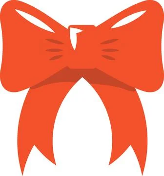 Bow vector flat Christmas on the white background Stock Illustration