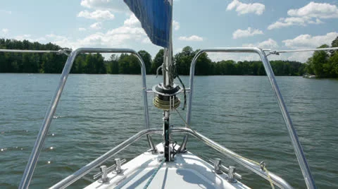 Bow view on a lake Video stock 25265776