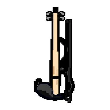 Bow violin pixel art vector illustration Stock Illustration