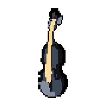 Bow violin pixel art vector illustration 库存插图