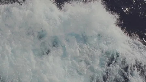 Bow Waves On Dark Blue Sea From A Ship Stock Footage 79734872
