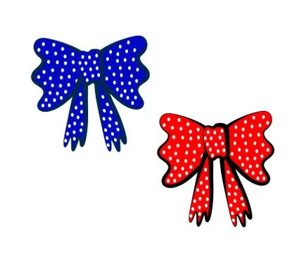 Bow on a white background. Collection. Vector Illustrazione stock