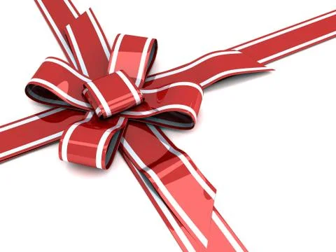 Bow on white background (done in 3d) Stockillustratie