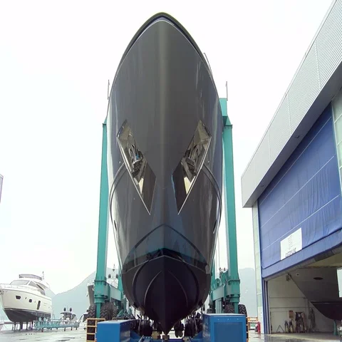 The bow of a yacht Stock Footage 69545004