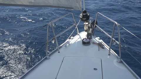 On the bow of the yacht. Stock Footage 128236995