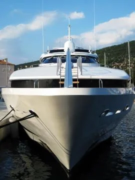 Bow of yacht Stock Photos