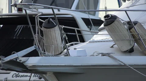Bow of A Yatch In A Marina HD Stock Footage 39744717