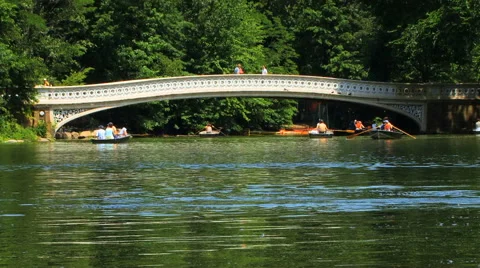 BowBridge and Boats Stock Footage 40714261