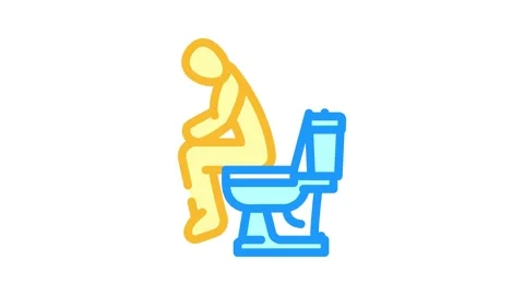 Bowel movement diarrhea color icon animation Stock Footage 327257517