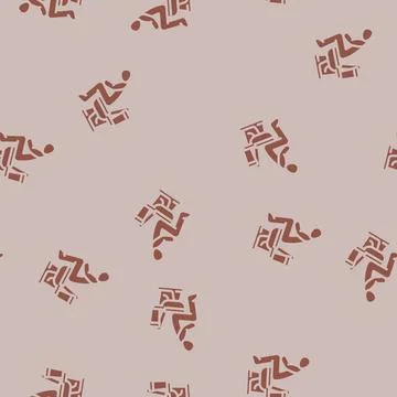 Bowel movement diarrhea glyph vector seamless pattern Stock Illustration
