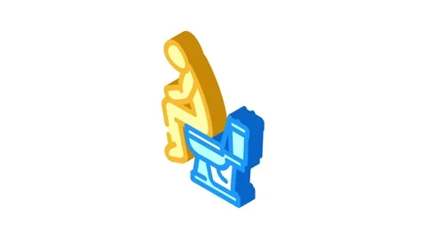 Bowel movement diarrhea isometric icon animation 動画素材 327277227