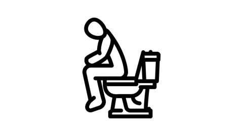 Bowel movement diarrhea line icon animation 動画素材 326749245