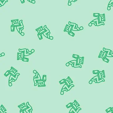 Bowel movement diarrhea line vector seamless pattern Stock Illustration