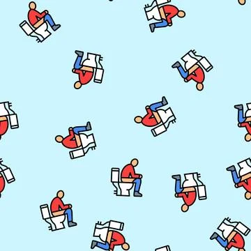 Bowel movement diarrhea vector seamless pattern Stock Illustration