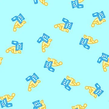 Bowel movement diarrhea vector seamless pattern Stock Illustration
