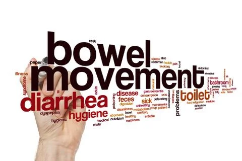 Bowel movement word cloud concept Stock Illustration