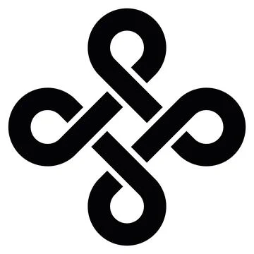 Bowen knot and endless loop sign 스톡 일러스트
