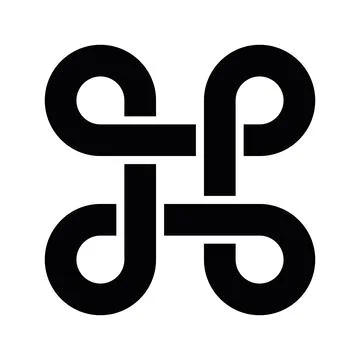 Bowen knot and endless loop sign Illustrazione stock