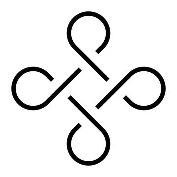 Bowen knot and endless loop sign Illustrazione stock