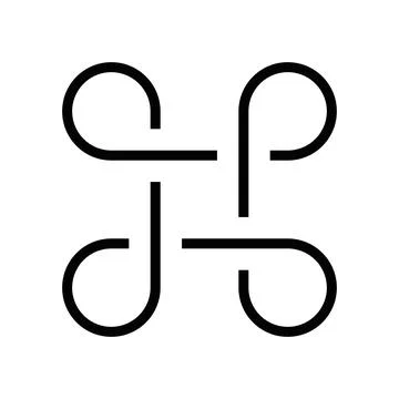 Bowen knot and endless loop sign Illustrazione stock