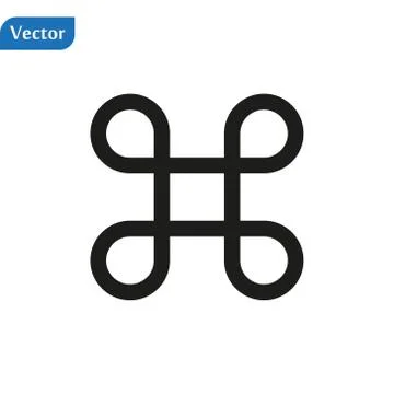 Bowen knot symbol for command key. Simple flat black illustration on white ba 스톡 일러스트