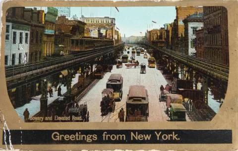 The bowery in 1906 Stock Photos
