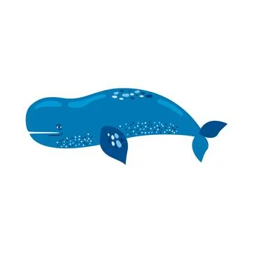 Bowhead whale sealife Stock Illustration