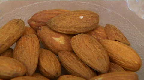 A Bowl of Almonds Stock Footage 58238389