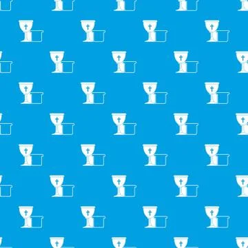 Bowl and bread pattern seamless blue イラスト素材