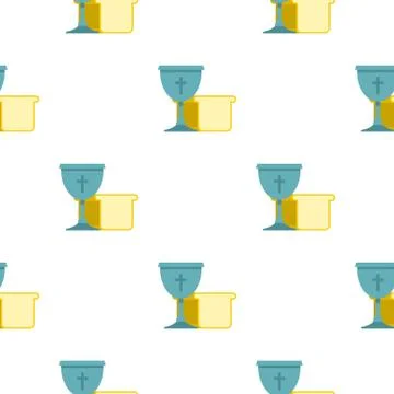 Bowl and bread pattern seamless Illustrazione stock