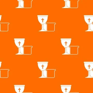 Bowl and bread pattern seamless イラスト素材